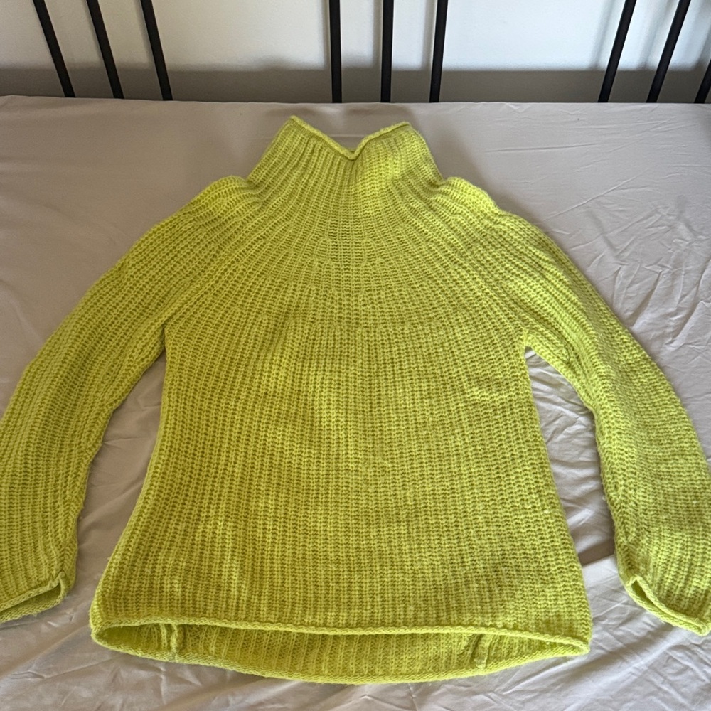 rag & bone Neon Yellow Cowl Neck Sweater